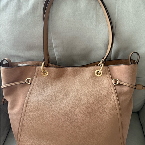 SALE🌸Michael Kors Dark Khaki Nicole Leather Tote - Picture 2 of 7